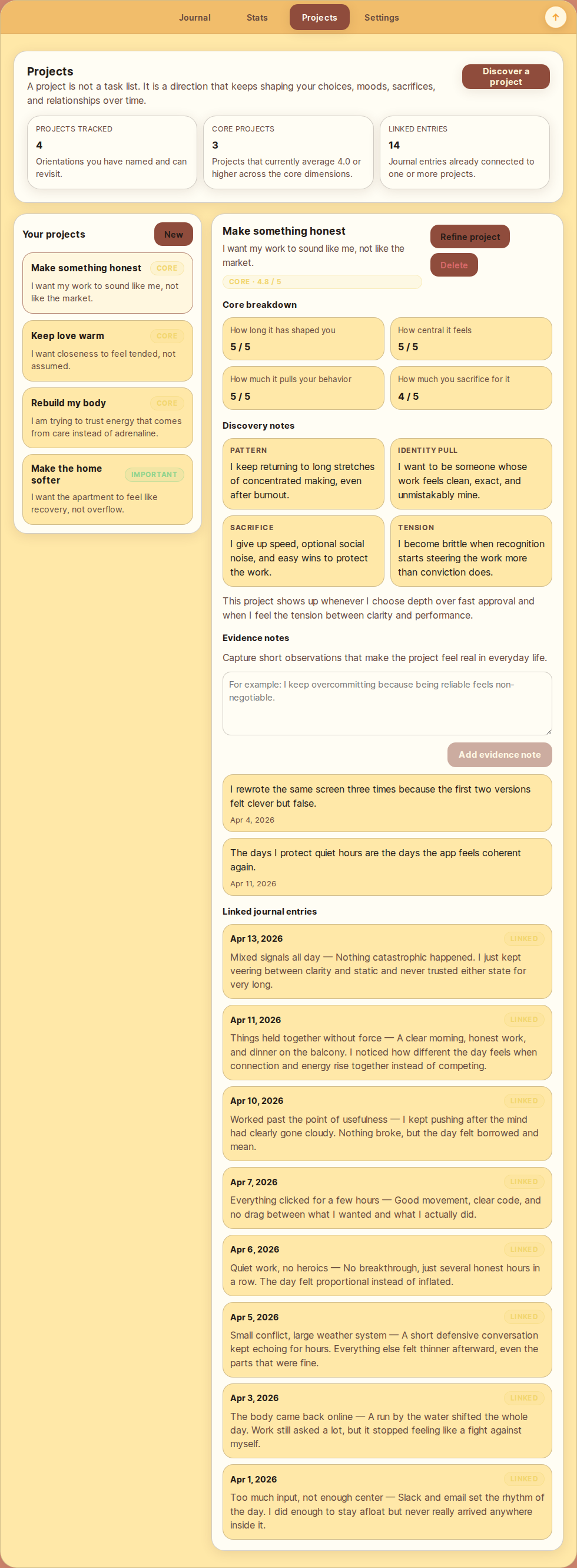 Moodl projects page preview
